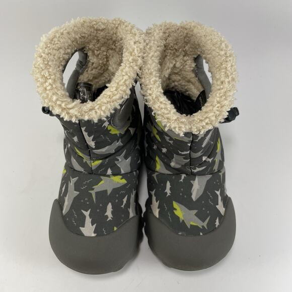 Bogs BMoc Handle Rain Boots Baby Girl Size 7 Sharks Gray Warm Lined Infant - Picture 10 of 11